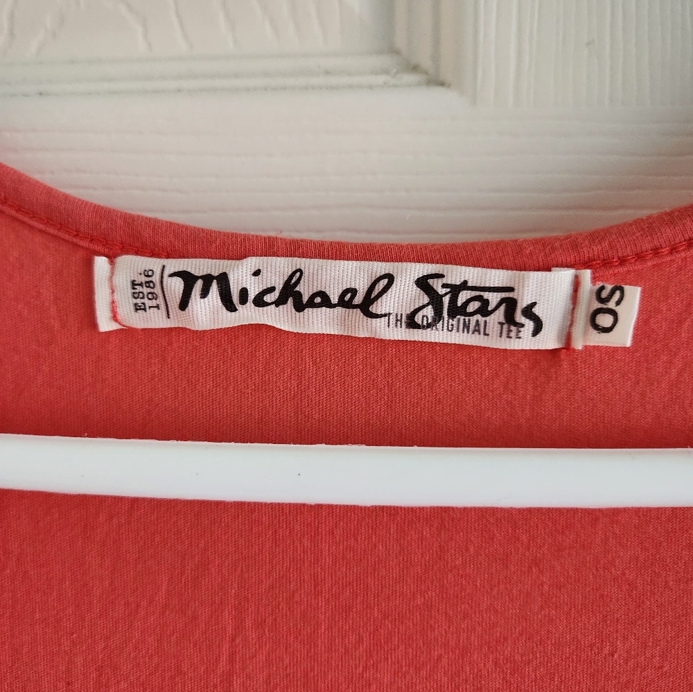 Michael Stars OS One Size Racerback Tank Maxi Dress Coral Pink - Picture 4 of 12